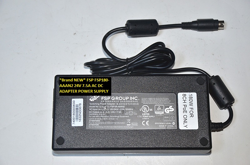 *Brand NEW* 4pin 24V 7.5A FSP FSP180-AAAN2 AC DC ADAPTER POWER SUPPLY